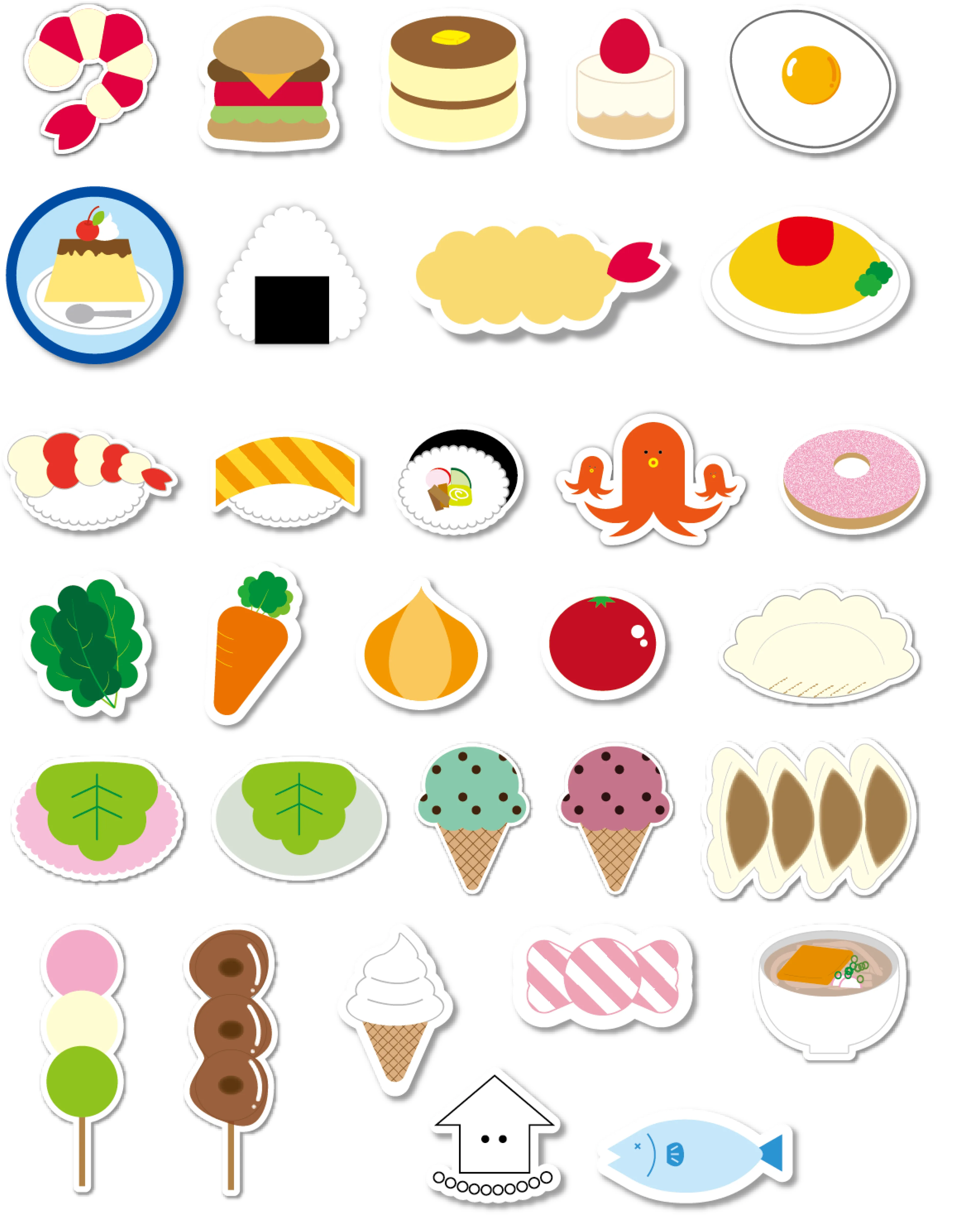 たべものステッカー